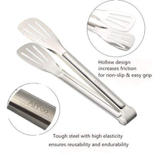 Carica l&#39;immagine nel visualizzatore di Gallery, Pinze da cucina in acciaio INOX, 3 pezzi - 23,9 cm 9.45 pollici, Argento