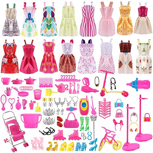 ASANMU 130 Pezzi Vestiti e Accessori per Bambole Dolls, Abito 130 - Ilgrandebazar