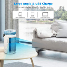 Carica l&#39;immagine nel visualizzatore di Gallery, Mini Condizionatore Portatile, Personale Basso Rumore Climatizzatore 4-in-1 Aria Condizionata, Ventilatore da Scrivania, Purificatore Umidificatore, 3 velocità di ventilazione Condizionatore d&#39;aria