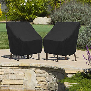 Terrazza Copertura per Sedie Anti Polvere Anti-UV Impermeabile Rip Black - Ilgrandebazar