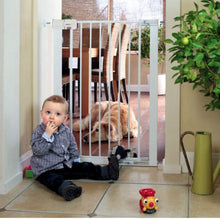 Carica l&#39;immagine nel visualizzatore di Gallery, Safety 1st Easy Close Metal Cancelletto di Sicurezza per Bambini, Cani, Scale, 73 a 80 cm, Fissaggio a Pressione, Estensibile fino a 136 cm, Compatibile con Adattatore per Ringhiere, Metallo Bianco