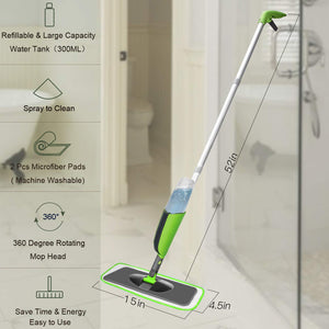 Tencoz Spray Mop, Lavapavimenti a Spruzzo Scopa Autopulente, Mocio in Verde - Ilgrandebazar