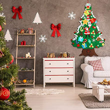 Carica l'immagine nel visualizzatore di Gallery, Albero Natale Feltro DIY Albero Natale Artificiale Addobbi Natalizie Educativo Giocattolo Regalo Bambini per Decorazioni Murali Natalizie da Parete, Porte, Ufficio, Aula - 40 Ornamenti (100cm*60cm)