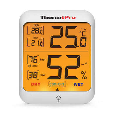 ThermoPro TP53 Termometro Igrometro Interno Misuratore di Small, White - Ilgrandebazar
