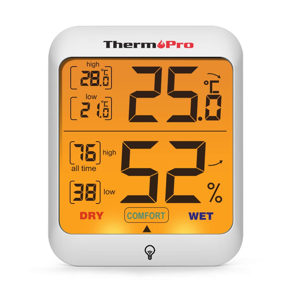 ThermoPro TP53 Termometro Igrometro Interno Misuratore di Small, White - Ilgrandebazar