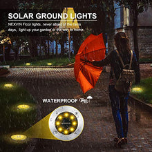 Carica l&#39;immagine nel visualizzatore di Gallery, Qedertek 8 Pezzi Luci Solari Giardino Esterno, 8 LEDs Faretti led Solari Luce Sepolta Bianco Caldo Lampada Solare da Esterno IP65 Impermeabile Luci Terra Giardino per Prato Vialetto Scala Paesaggio