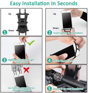 Bovon Porta Cellulare Bici, Supporto Bici Smartphone, Manubrio Universale Bici Moto MTB per Tutti Gli Smartphone e Dispositivi Elettronici 4.5-6.5 Pollici (Nero)