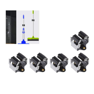 DOITOOL 5 pezzi Portascope da Muro Portascopa e Portaspazzole 5 * 5 cm, Nero - Ilgrandebazar