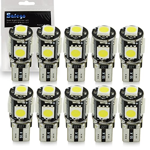Safego 10 x LAMPADINE T10 W5W LED 194 168 cuneo Tipo 5 SMD 10xCanbus 5SMD