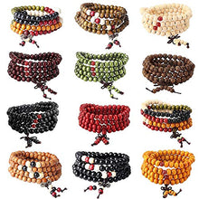 Carica l&#39;immagine nel visualizzatore di Gallery, YADOCA 8MM 12 Pezzi Gioielli Braccialetto di Legno per Uomo Donne Bracciali... - Ilgrandebazar