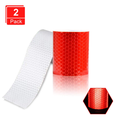 XCOZU Nastro Riflettente Adesivo, 2 PCS 5cm * 3m ONE SIZE, Rosso