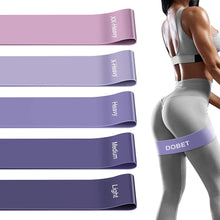 Carica l&#39;immagine nel visualizzatore di Gallery, DOBET OMERIL Elastici Fitness (Set di 5), Bande di Resistenza Fitness con 5 Livelli di Resistenza, Fasce Elastiche Fitness per Crossfit, Yoga, Pilates, Squats, Lunges, Stretching, Allenamento di Forza