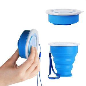 FUNNY HOUSE Tazza da Viaggio Pieghevole, Portabile a Livello Alimentare Blu - Ilgrandebazar