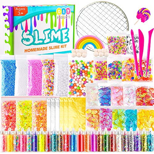 KUUQA 61 pcs Slime Kit, Comprese perline Fishbowl, Carta da zucchero,... - Ilgrandebazar