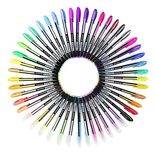 Ciaoed Set di 48 Penne Gel Glitter Multicolore Colorate Roller per