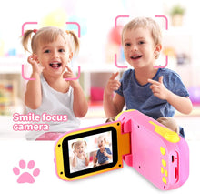 Carica l'immagine nel visualizzatore di Gallery, Fotocamera per Bambini Giocattolo Videocamera Digitale per Bambini Giocattolo per Bambini Schermo HD da 2.4 pollici 1080P con 32 GB TF Card Giocattoli da Regalo da 3 a 12 anni Ragazzi e Ragazze (rosa)