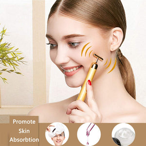 2-IN-1 Beauty Bar Rullo massaggiatore viso 24k Golden Pulse, massaggiatore... - Ilgrandebazar