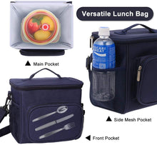 Carica l&#39;immagine nel visualizzatore di Gallery, esonmus Borsa Termica Pranzo, Borse Frigo Piccola Cibo Alimentazione con Grande capacità e Maniglia Durevole Lunch Box per Campeggio Lavoro Scuola Picnic 10L (Blu)