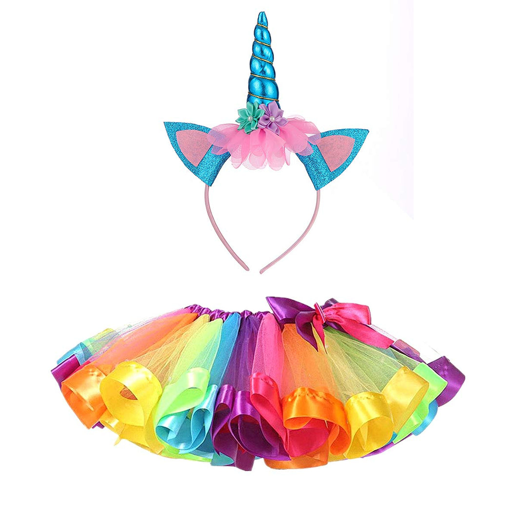 DIXIUZA Rainbow Tutu Gonna Abito Bambine Costume da Balletto con Unicorn per... - Ilgrandebazar