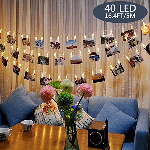 Tomshine Foto Clip Stringa di Luce 40 LED Alimentato a Batteria 5m/16.4 ft... - Ilgrandebazar