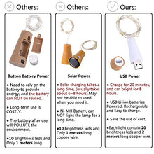 Carica l&#39;immagine nel visualizzatore di Gallery, LED Sughero Bottiglia Luci, USB Alimentato Ricaricabile, 1.9 m 20 LED, Rame... - Ilgrandebazar