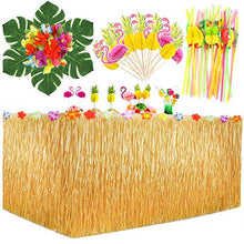 Carica l'immagine nel visualizzatore di Gallery, MMTX Hawaiano Luau Gonna da Tavolo, 9.6ft Table Skirt Decorazioni per Feste...