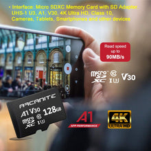 Carica l&#39;immagine nel visualizzatore di Gallery, ARCANITE AKV30A1128 microSDXC - Scheda di memoria con adattatore SD, 128 GB - Ilgrandebazar