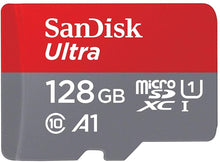 Carica l'immagine nel visualizzatore di Gallery, SanDisk Ultra Scheda di Memoria MicroSDXC da 128 GB e Adattatore, con A1 App Performance, Velocità fino a 100 MB/sec, Classe 10, U1 (Nuova versione)
