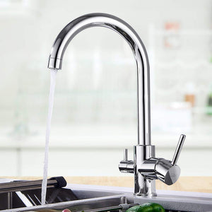 Auralum Rubinetto 3 Vie da Lavello Cucina miscelatore Tre in Cromato - Ilgrandebazar