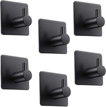 Carica l'immagine nel visualizzatore di Gallery, Ganci Autoadesivi,Ganci Adesivi,Ganci Appendiabiti Ganci portasciugamani per Cucina e Bagno,6Pezzi Appendiabiti da Parete Impermeabile in Acciaio Inossidabile Spazzolato a Parete, Senza Perforazione