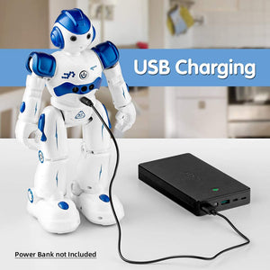 NEWYANG Robot Giocattolo Bambini - Robot Telecomandato con Intelligente Programmabile, Gesture Sensing,Parla,Cammina,Cantando e Balla,USB Ricarica Toy Robot (Blu)