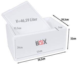 Scatola termica isolata in polistirene bianco, 59,5 x 39,5 x 32 cm, ideale... - Ilgrandebazar