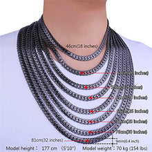 Carica l&#39;immagine nel visualizzatore di Gallery, U7 Collana Uomo a Catena Cubana Larghezza 6mm 9mm Grossa Nero(9mm) - Ilgrandebazar