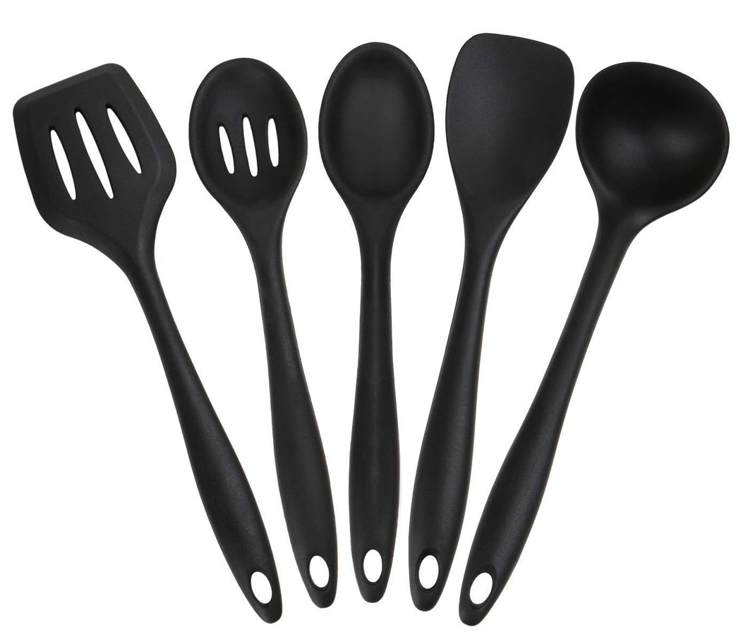 joyoldelf Set da Cucina in Silicone 5 Pezzi - Spatole, 11.4*3.2*3.9, Nero - Ilgrandebazar