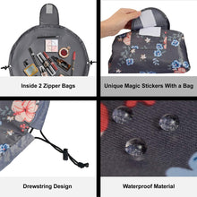Carica l'immagine nel visualizzatore di Gallery, Lazy, trousse per trucchi con coulisse, grande capacità, impermeabile, da viaggio, per donne e ragazze (Fiore)