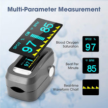 Carica l'immagine nel visualizzatore di Gallery, Saturimetro Da Dito, Pulsossimetro Professionale con Omnidirezionale OLED Display con Letture Immediate Ossimetro per Saturazione di Ossigeno(SpO2), Frequenza Del Polso(PR), per Adulti e Bambini
