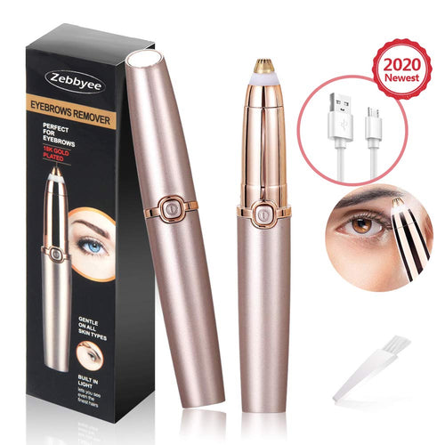 Epilatore Sopracciglia Donna, Flawless Indolore Brows Trimmer, LED x1., Oro - Ilgrandebazar
