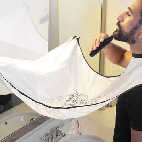 Barba Grembiule, Silingsan Beard Apron Cattura Barba e Capelli, Grembiule con Ventose per Specchio Lasciate Che il Vostro Bagno Pulire - Nero