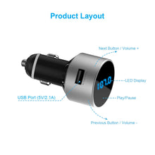 Carica l&#39;immagine nel visualizzatore di Gallery, TECKNET Bluetooth FM Transmitter, Wireless Trasmettitore Radio con Argento - Ilgrandebazar