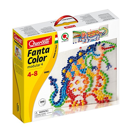 Quercetti- Fanta Color Modular 4 Gioco Creativo con Chiodini, Multicolore - Ilgrandebazar