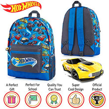 Carica l&#39;immagine nel visualizzatore di Gallery, Hot Wheels Zaino Scuola Elementare Bimbo Blu Stampa Macchinine Hotwheels,...