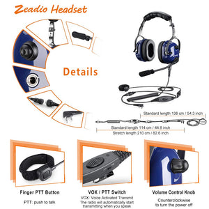 Zeadio Cyanine militare Noise Cancelling Overhead Headset 2 spina per... - Ilgrandebazar