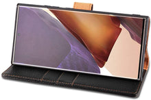 Carica l'immagine nel visualizzatore di Gallery, Lensun Cover Samsung Note 20 Ultra, Vera Pelle Flip Custodia a Libro Portafoglio Telefono con Magnetica per Samsung Galaxy Note 20 Ultra 5G 6,9" - Nero (N20U-LG-BK)