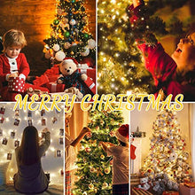 Carica l'immagine nel visualizzatore di Gallery, owwasd [2 pezzi Catena luminosa solare per esterni, 14 m, 120 LED, per esterni, resistente alle intemperie, per balcone, alberi, terrazze, matrimoni, feste, giardino (Bianco caldo)