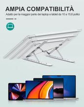 Carica l'immagine nel visualizzatore di Gallery, Babacom Supporto PC Portatile, Alluminio Ventilato Porta Notebook, Raffreddamento Regolabile Porta PC, Leggero Notebook Riser Compatibile con MacBook Air/PRO, Huawei Matebook D/Altri 10-15.6” Tablet