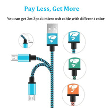 Carica l'immagine nel visualizzatore di Gallery, Aione Cavo Micro USB 2M [3-Pezzi] Android Nylon... - Ilgrandebazar