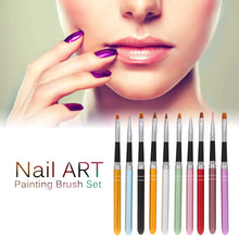 Carica l&#39;immagine nel visualizzatore di Gallery, Anself 10pcs pennelli per unghie Art Design Polacco Brush Pen Set Nylon UV Gel Pittura Strumento unghie Pennello Stampa Decorazione Kit