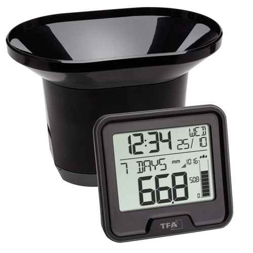 TFA Dostmann Drop 47.3005.01 - Pluviometro Wireless con Temperatura Nero - Ilgrandebazar