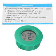 Carica l&#39;immagine nel visualizzatore di Gallery, Mini termometro Forma Rotonda di Temperatura LCD Digitale Monitor Green - Ilgrandebazar