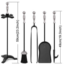 Carica l&#39;immagine nel visualizzatore di Gallery, Set di Strumenti per Caminetti Maniglie Dargento 5 Pezzi, Porta... - Ilgrandebazar